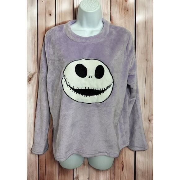 Women's Disney 100 Nightmare Before Christmas Jack Skellington Top Sz M Purple - Picture 2 of 6